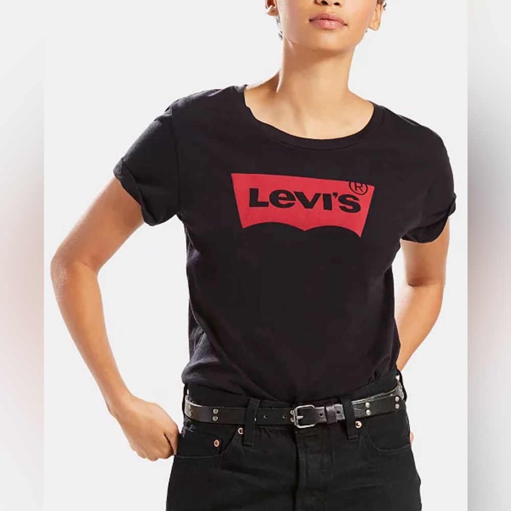 Black Women's Perfect Graphic Logo Cotton T-shirt from Levi’s